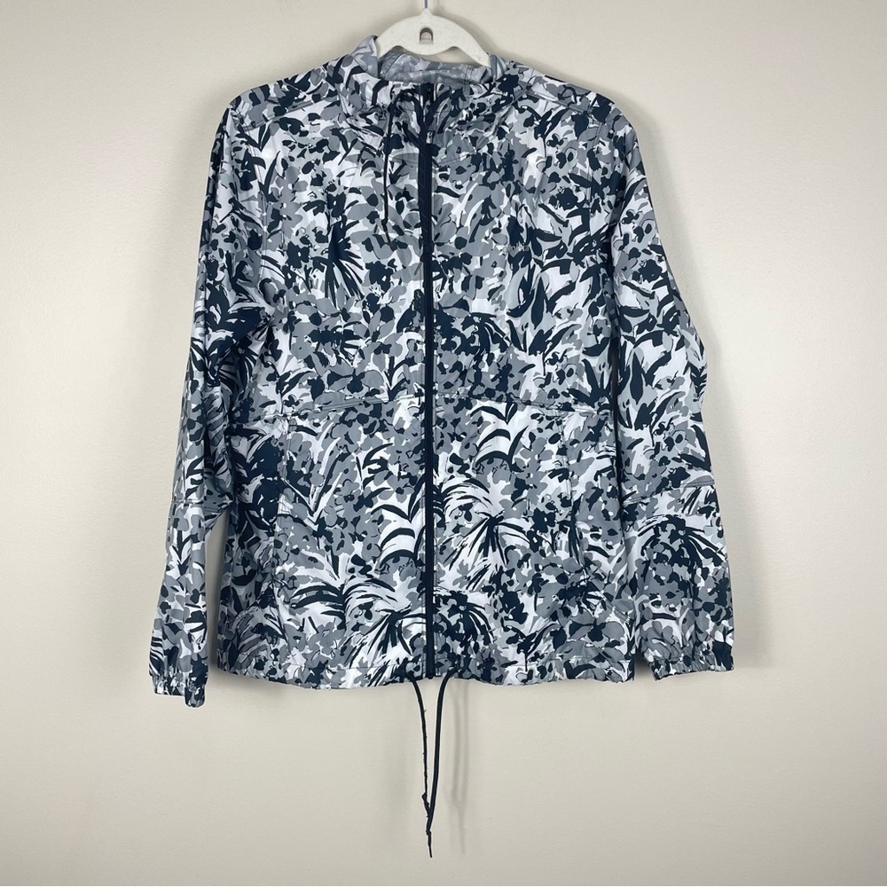 Columbia Flash Forward Printed Windbreaker Womens Small Black White Hooded